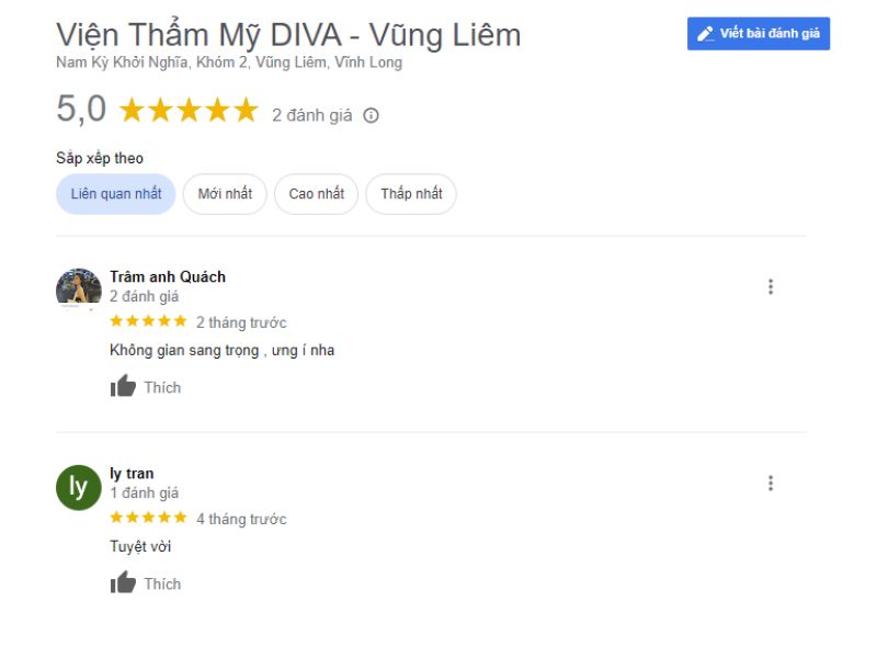Thẩm mỹ viện DIVA Vũng Liêm